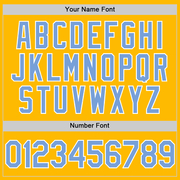 Custom Gold Light Blue-White Authentic Throwback Baseball Jersey