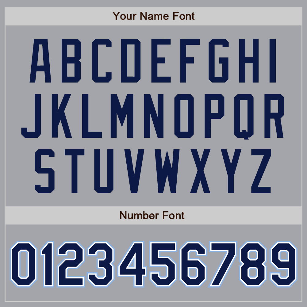 Custom Gray Navy-Light Blue Authentic Baseball Jersey