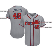 Custom Gray Red-Navy Baseball Jersey