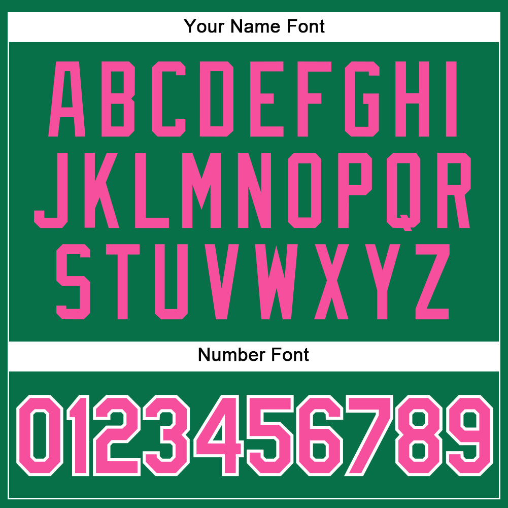 Custom Kelly Green Pink-White Authentic Baseball Jersey