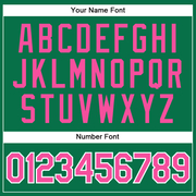 Custom Kelly Green Pink-White Authentic Baseball Jersey