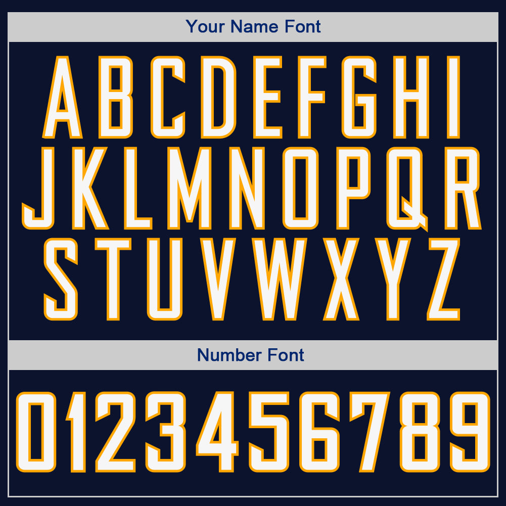 Custom Navy White-Gold Authentic Baseball Jersey