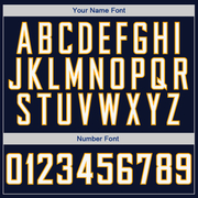 Custom Navy White-Gold Authentic Baseball Jersey