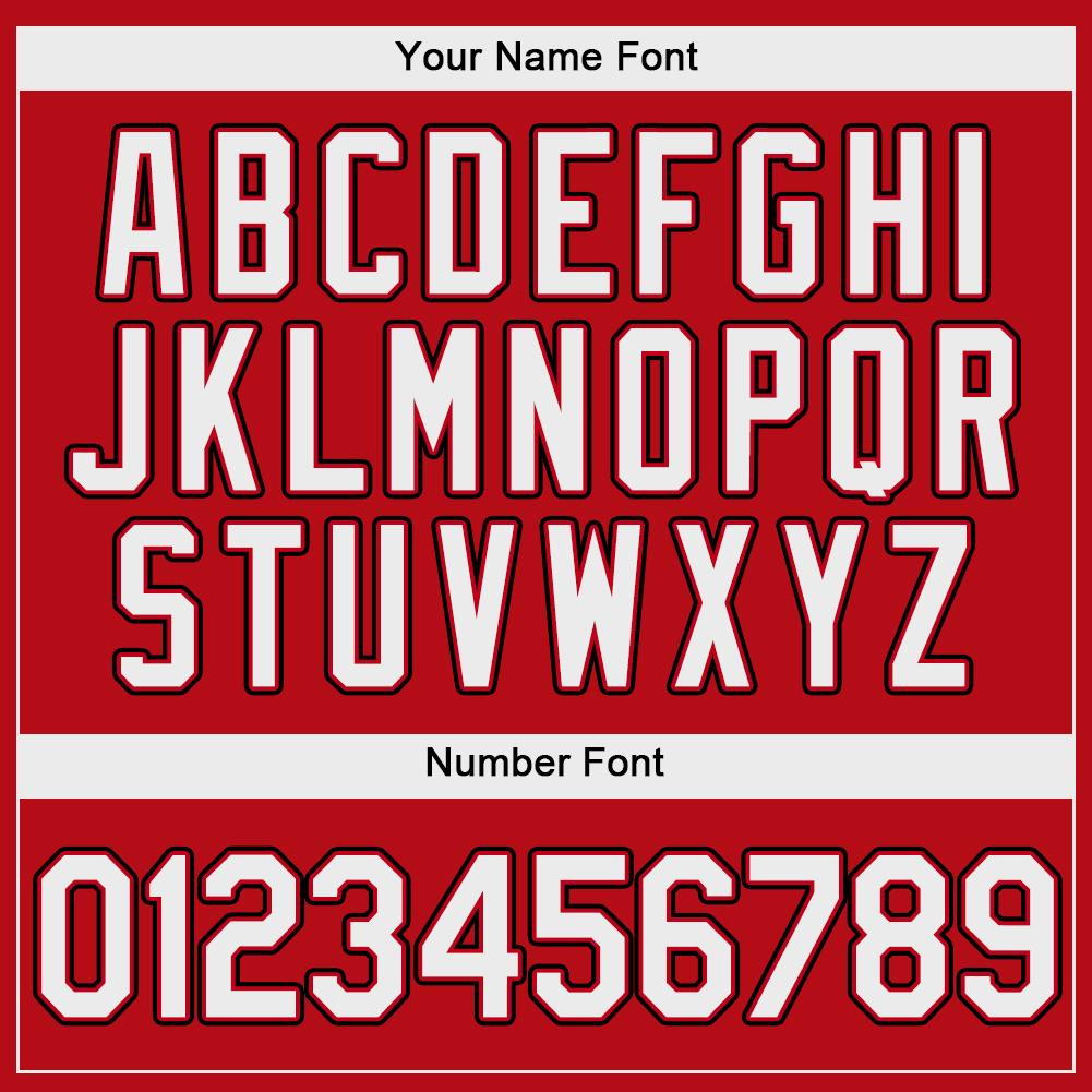 Custom Red White-Black Authentic Baseball Jersey