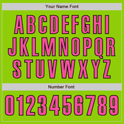 Custom Neon Green Pink-Black Authentic Baseball Jersey