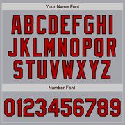Custom Gray Red-Black Authentic Baseball Jersey