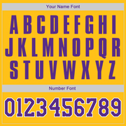 Custom Gold Purple-White Authentic American Flag Fashion Baseball Jersey