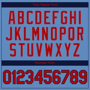 Custom Light Blue Red-Navy Authentic Baseball Jersey