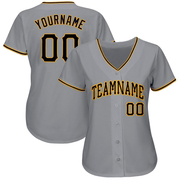 Custom Gray Black-Gold Baseball Jersey