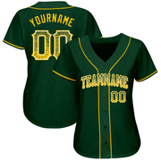 Custom Green Gold-White Authentic Drift Fashion Baseball Jersey