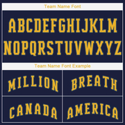 Custom Navy Gold Baseball Jersey