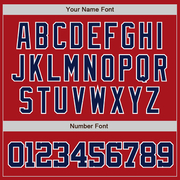 Custom Red Navy-White Authentic Baseball Jersey