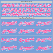 Custom Light Blue Pink-White Authentic Baseball Jersey