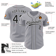 Custom Gray Black-White Authentic Baseball Jersey