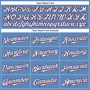 Custom Light Blue White-Red Authentic Baseball Jersey