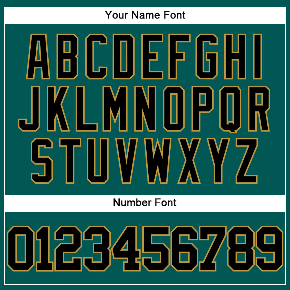 Custom Midnight Green Black-Old Gold Authentic Baseball Jersey