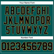 Custom Midnight Green Black-Old Gold Authentic Baseball Jersey