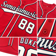 Custom Red Black Authentic Baseball Jersey