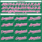 Custom Kelly Green Pink-White Authentic Baseball Jersey