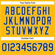 Custom Women's Gold Royal-White V-Neck Cropped Baseball Jersey