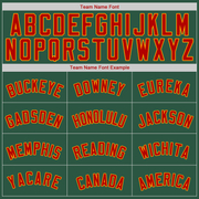 Custom Kelly Green Red-Gold Authentic Baseball Jersey