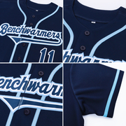 Custom Navy Navy-Powder Blue Authentic Baseball Jersey