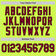 Custom Neon Green Maroon-Black Authentic Throwback Baseball Jersey