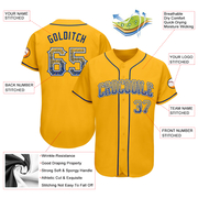 Custom Gold Royal-White Authentic Drift Fashion Baseball Jersey