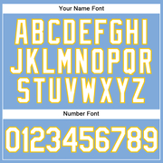 Custom Light Blue White-Gold Authentic Baseball Jersey