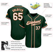 Custom Green White-Orange Authentic Baseball Jersey