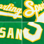 Custom Kelly Green Gold-White Authentic Baseball Jersey