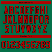 Custom Kelly Green Red-Black Authentic Baseball Jersey