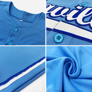 Custom Light Blue White-Royal Authentic Baseball Jersey