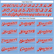 Custom Light Blue Red-White Authentic Baseball Jersey