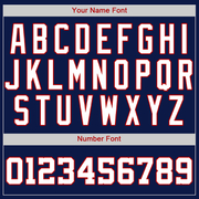 Custom Navy White-Red Authentic Baseball Jersey
