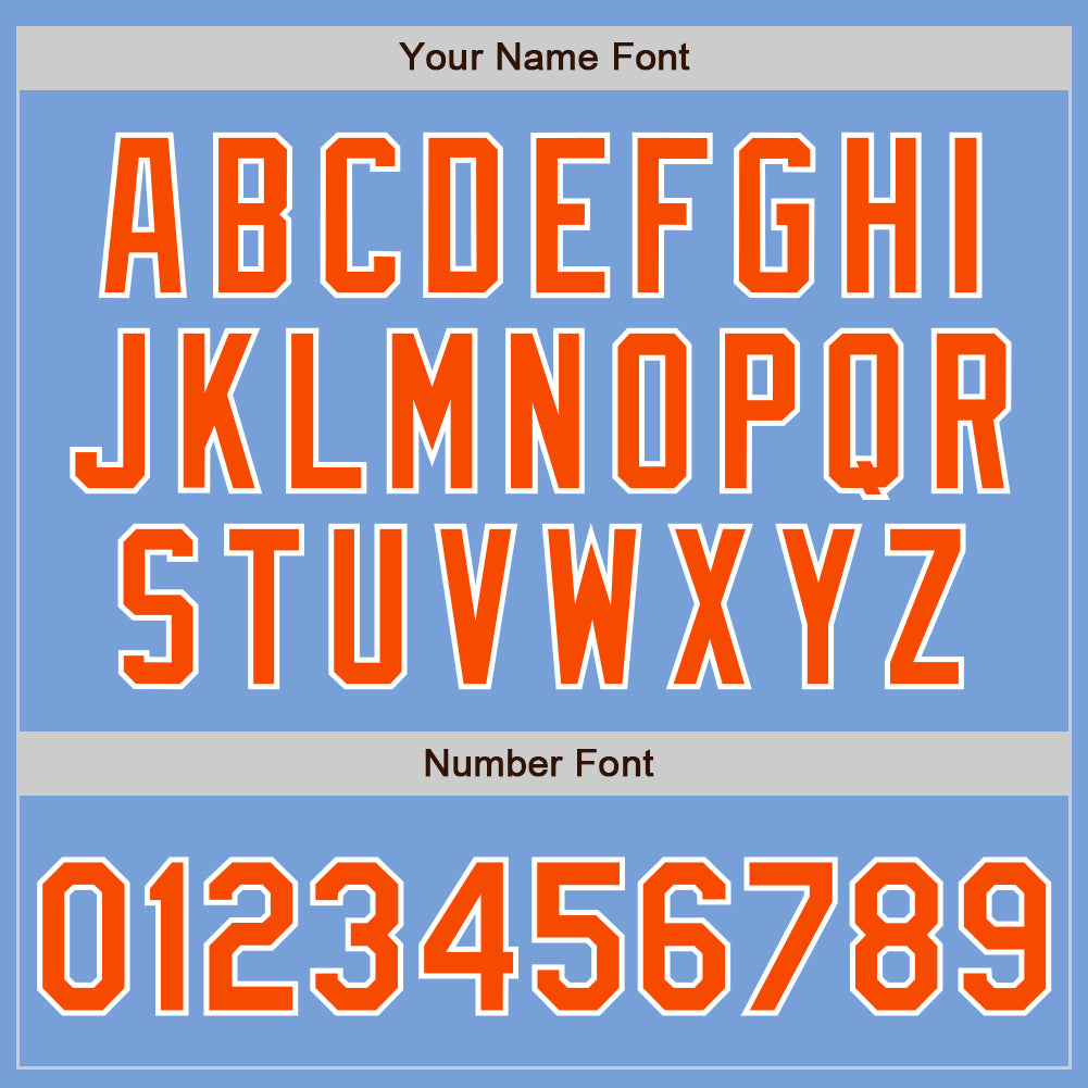Custom Light Blue Orange-White Authentic Baseball Jersey
