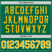 Custom Kelly Green Gold-White Authentic Throwback Baseball Jersey