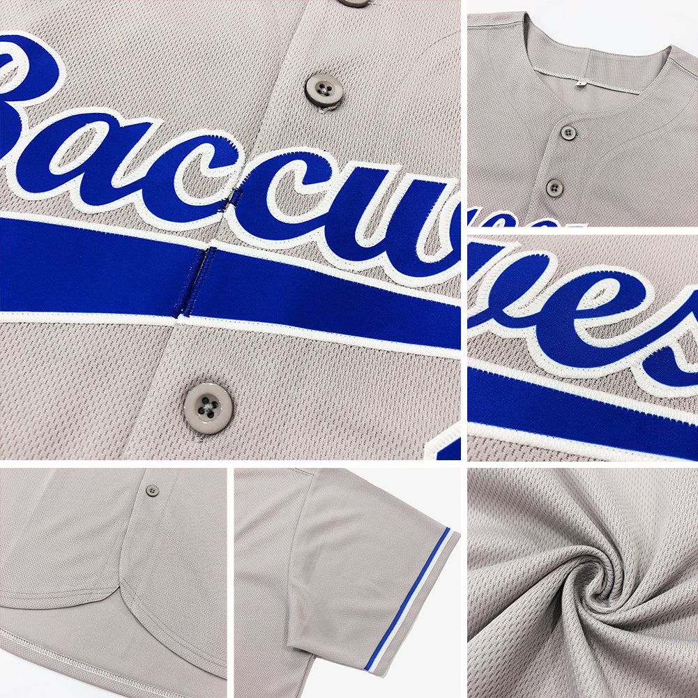 Custom Gray Orange-Black Authentic Baseball Jersey