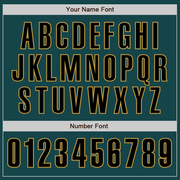 Custom Midnight Green Black-Old Gold Authentic Baseball Jersey