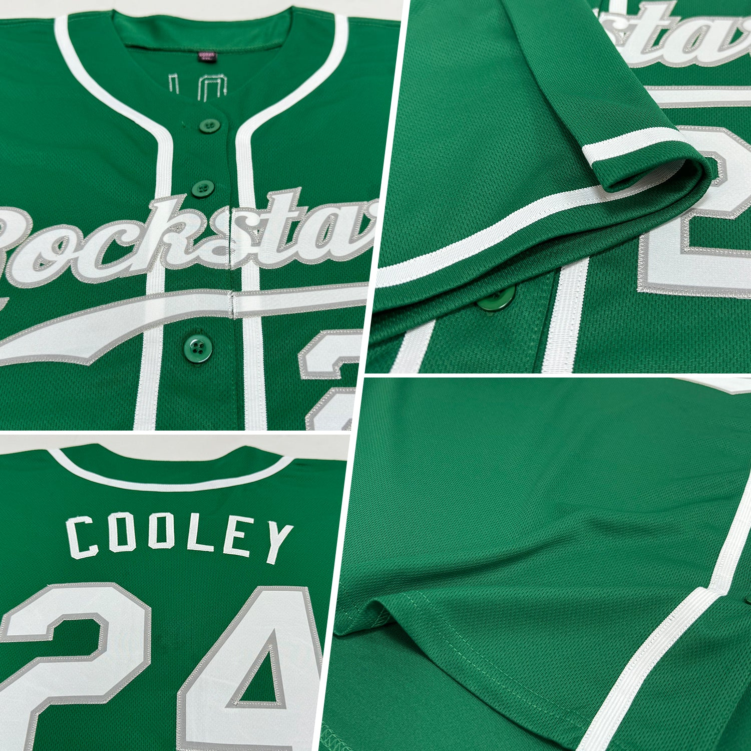Custom Kelly Green White-Gray Authentic St. Patrick's Day Baseball Jersey
