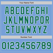 Custom Light Blue Kelly Green-White Authentic Baseball Jersey