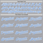 Custom Gray Light Blue-White Authentic Baseball Jersey