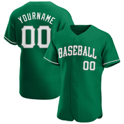 Custom Kelly Green White-Gray Authentic St. Patrick's Day Baseball Jersey