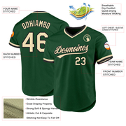 Custom Green Cream-Black Authentic Throwback Baseball Jersey