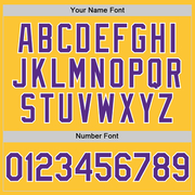 Custom Gold Purple-White Mesh Authentic Throwback Baseball Jersey