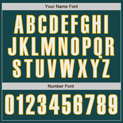 Custom Midnight Green White-Gold Authentic Baseball Jersey