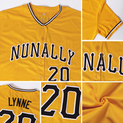 Custom Gold Black-White Baseball Jersey