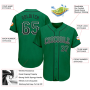 Custom Kelly Green Black-White Authentic Drift Fashion Baseball Jersey