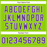 Custom Neon Green Purple-White Authentic Baseball Jersey