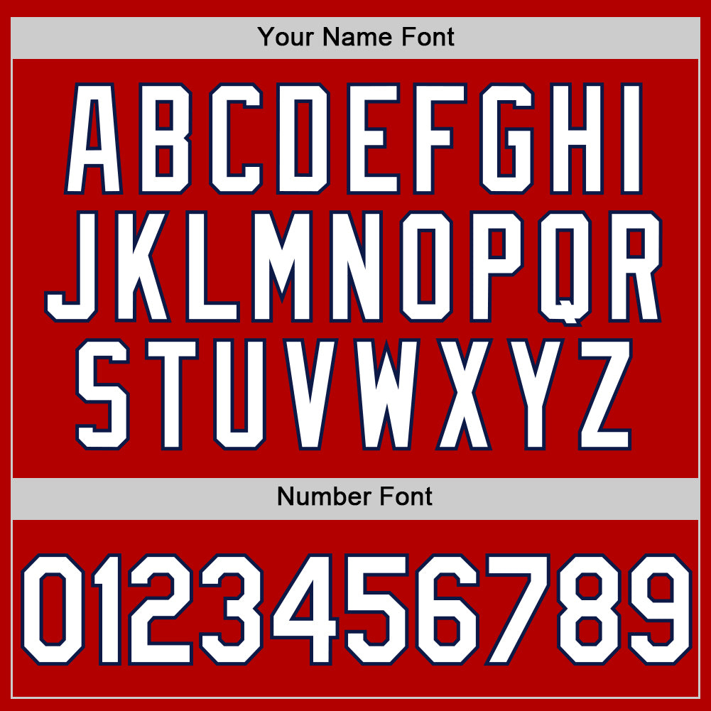 Custom Red White-Navy Authentic Throwback Baseball Jersey